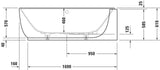DURAVIT Luv Whirlwanne 1850x950mm Eckwanne rechts mit Air-System, 2 Rückenschrägen, weiß matt