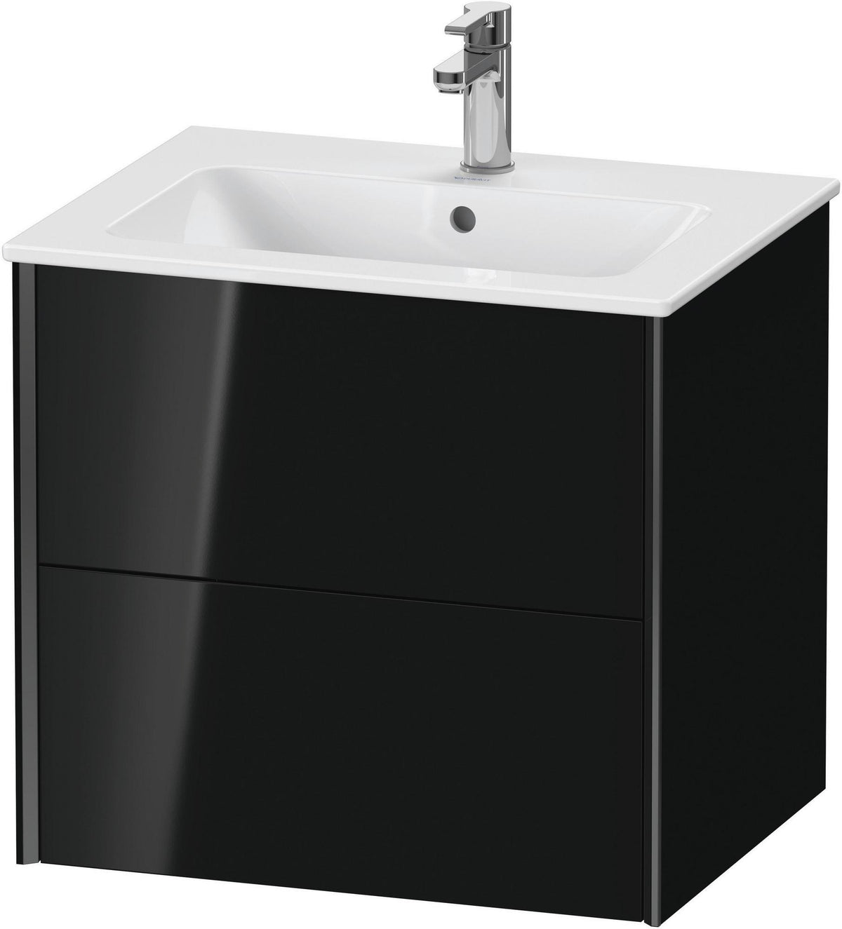DURAVIT XViu Waschtischunterbau wandhängend 610 mm, 2 Schubkästen, weiß matt – ohne Griff, mit Tip-On-Technik