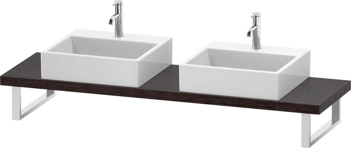 DURAVIT L-Cube Konsole Compact 2 Aussparungen, 480 mm tief, weiß matt – variable Breite
