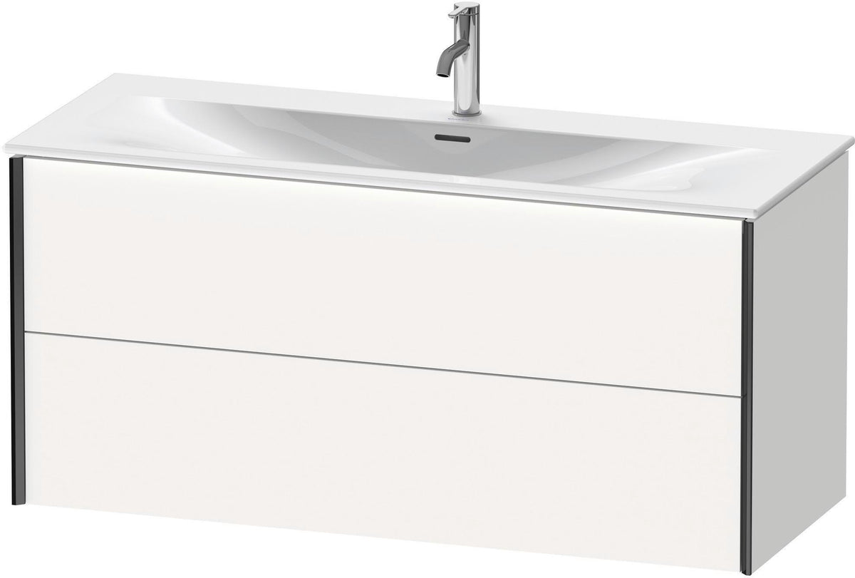 DURAVIT XViu Waschtischunterbau wandhängend 1210 mm, 2 Schubkästen, weiß matt – ohne Griff, mit Tip-On-Technik