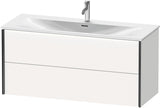 DURAVIT XViu Waschtischunterbau wandhängend 1210 mm, 2 Schubkästen, weiß matt – ohne Griff, mit Tip-On-Technik