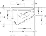 DURAVIT Paiova 5 Eckbadewanne 1770x1300 mm weiß links – 2-Sitzer mit Überlauf
