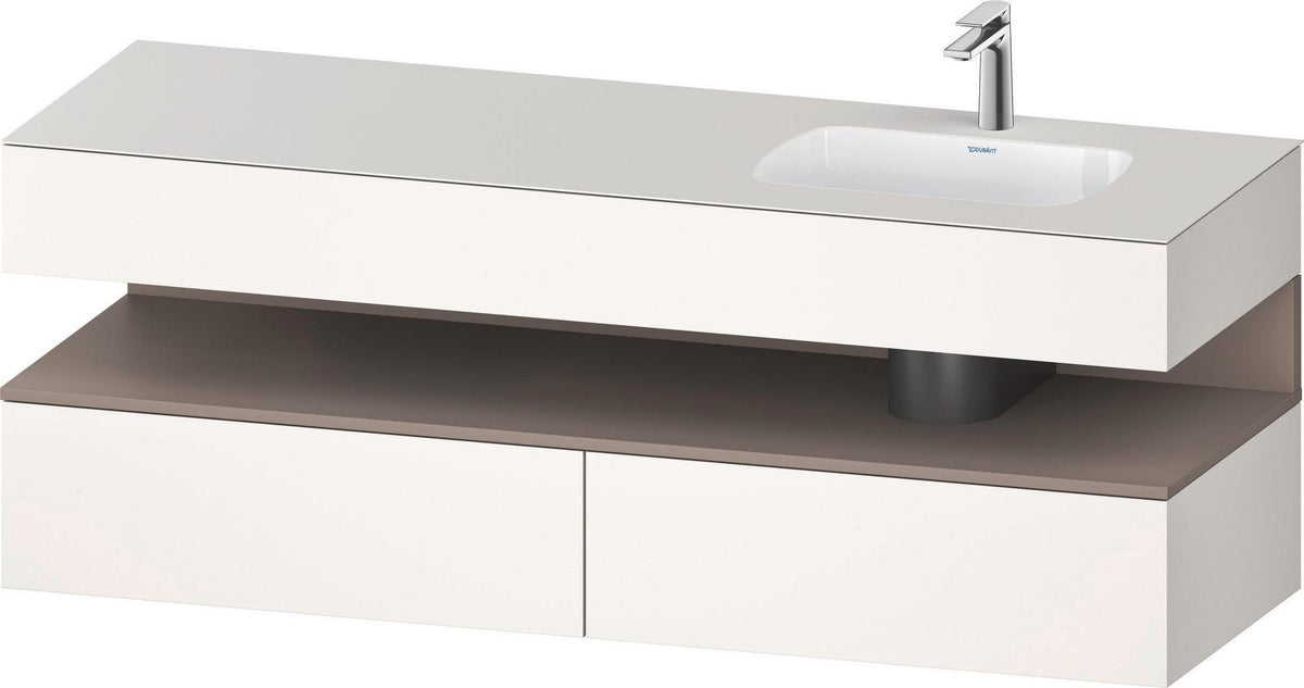 DURAVIT Qatego Einbauwaschtisch mit Konsolenwaschtischunterbau 1600 mm Weiß Matt