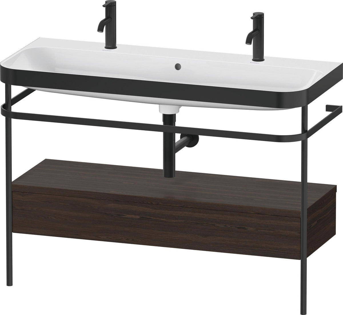 DURAVIT Happy D.2 c-bonded Waschtischset 1175 mm mit Metallkonsole und Schubkasten