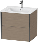 DURAVIT XViu Waschtischunterbau wandhängend 610 mm, 2 Schubkästen, weiß matt – ohne Griff, mit Tip-On-Technik
