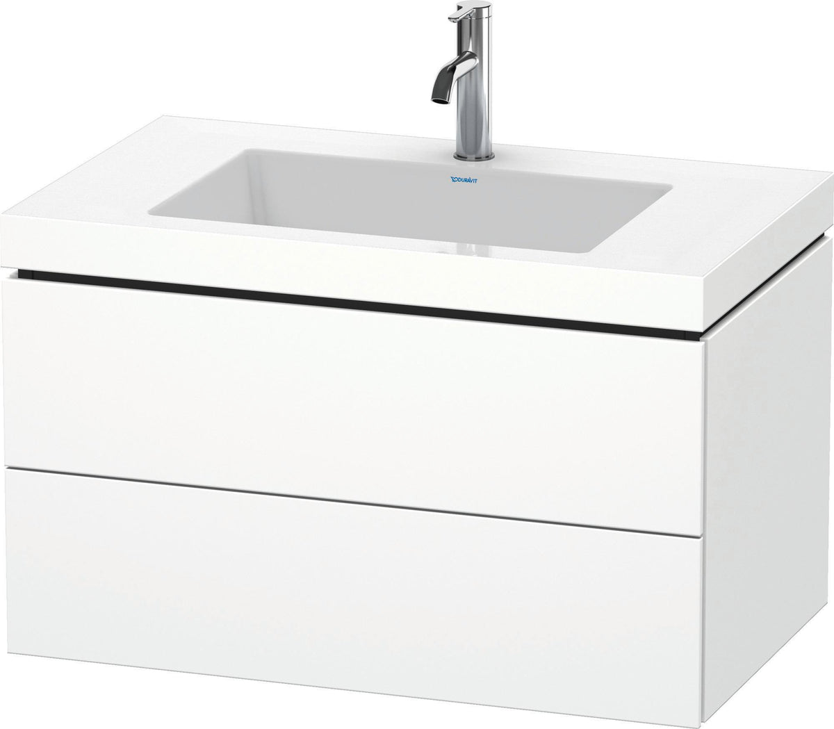 DURAVIT L-Cube Waschtischset mit Vero Air 800 mm, 1 Hahnloch, 2 Schubkästen, Weiß Matt