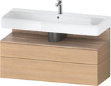 Duravit Qatego Waschtischunterbau 1190 mm – Weiß Matt mit Eiche Schwarz Nische, 1 Auszug, LED