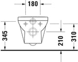 Duravit No.1 Wand-WC 540 mm Tiefspüler spülrandlos mit HygieneGlaze, weiß