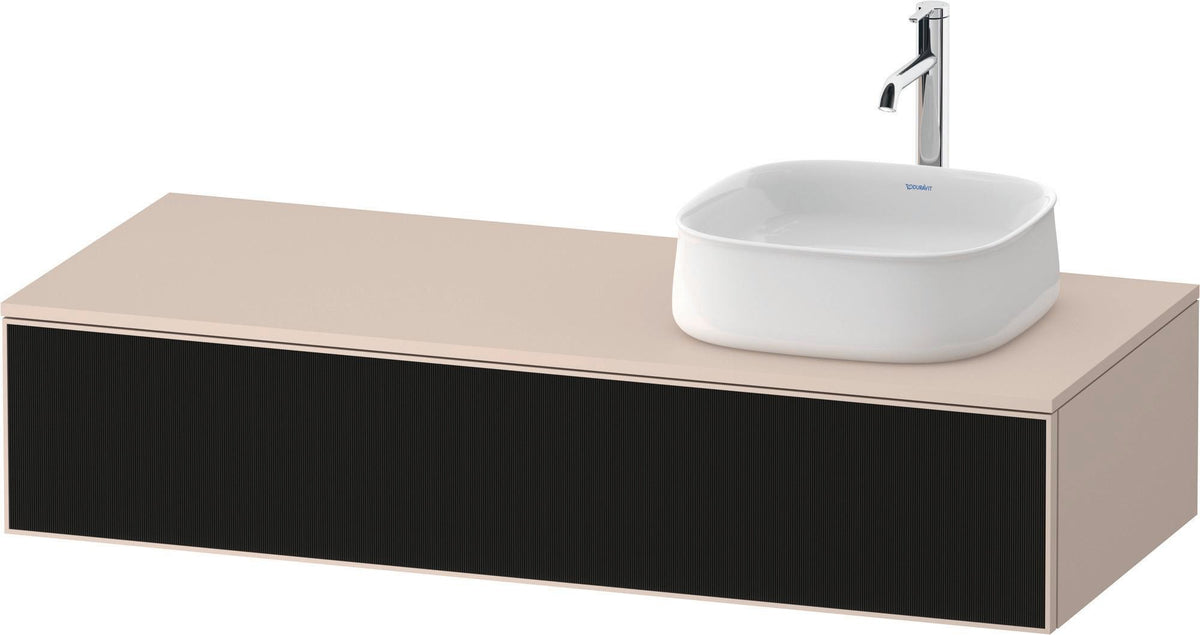 Duravit Zencha Konsolen-Waschtischunterbau 1300 mm Eiche Anthrazit mit Auszug