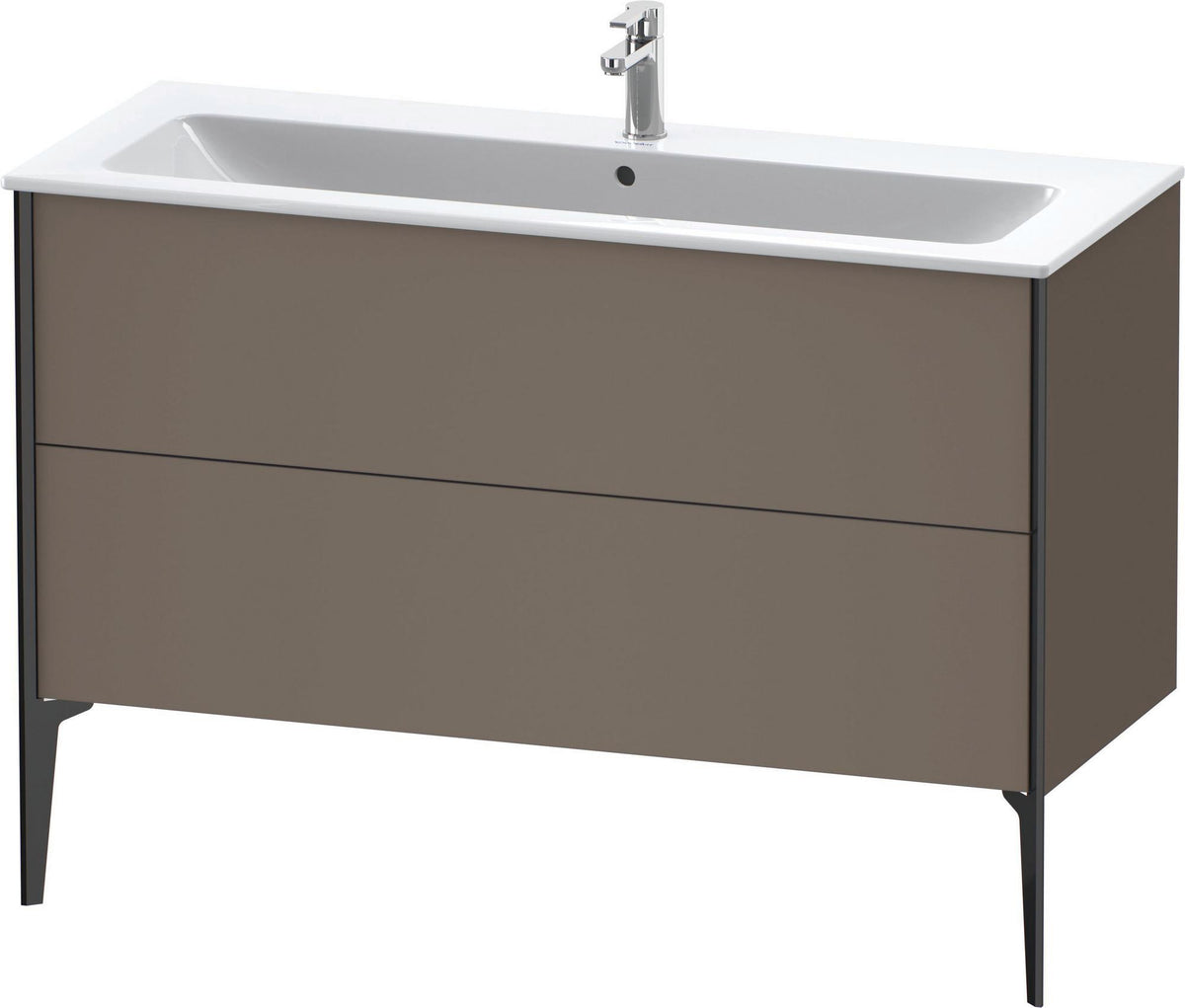 DURAVIT XViu Waschtischunterbau bodenstehend 1210 mm, 2 Auszüge, champagner matt/weiß matt