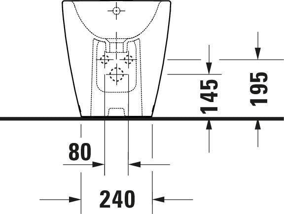 DURAVIT D-Neo Stand-Bidet 580 mm weiß mit Überlauf und Hahnlochbank