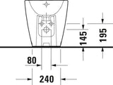 DURAVIT D-Neo Stand-Bidet 580 mm weiß mit Überlauf und Hahnlochbank