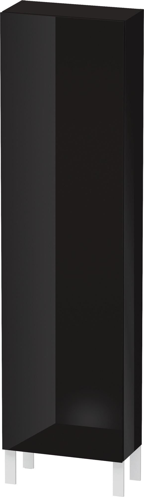 DURAVIT L-Cube Hochschrank 243x500x1760mm, 1 Tür, Anschlag links, schwarz hochglanz