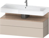 Duravit Qatego Waschtischunterbau 1190 mm – Weiß Matt mit Eiche Schwarz Nische, 1 Auszug, LED