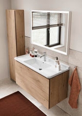 DURAVIT Möbelwaschtisch Starck 3 850 mm mit Überlauf, 1 Hahnloch, weiß – Wandhängend