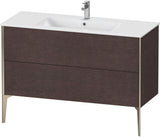 DURAVIT XViu Waschtischunterbau bodenstehend 1210 mm, 2 Auszüge, champagner matt/weiß matt