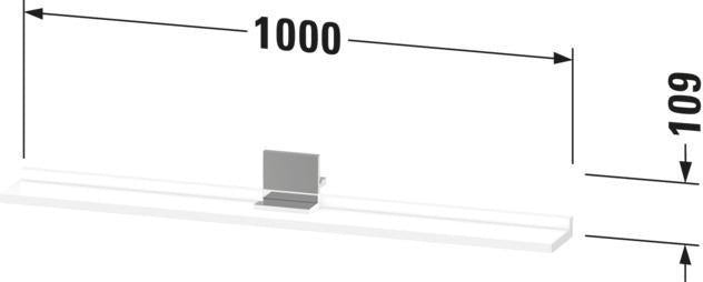 DURAVIT Sivida Spiegel Ablage 1000 mm Chrom/Nussbaum Matt – Badablage mit Befestigungsmaterial