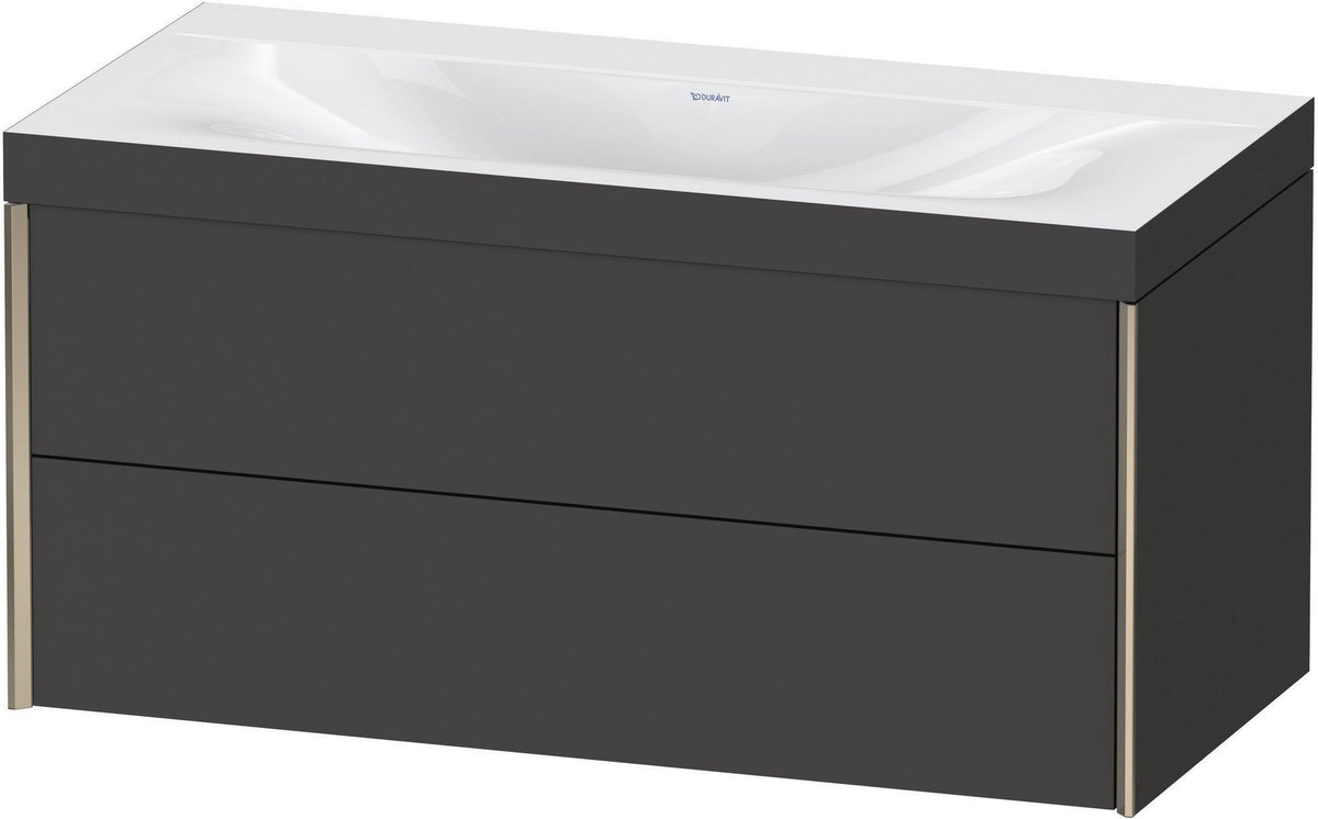 Duravit XViu c-bonded Waschtischunterschrank 1000 mm, 2 Schubkästen, anthrazit, wandhängend