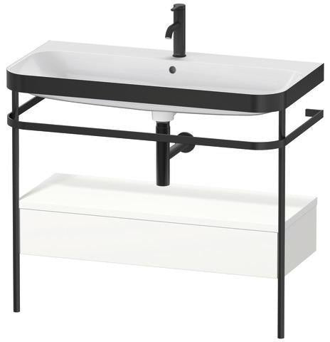 Duravit Waschtischset Happy D.2 Plus 975x490mm Taupe Supermatt mit Nussbaum-Konsole