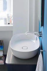 DURAVIT Luv Quarzsteinkonsole 688x475mm mit 1 Ausschnitt, weiß struktur – Designerin Cecilie Manz