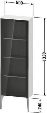 DURAVIT XViu Halbhochschrank mit Glastür 1330 mm – Eiche Terra & Parsolglas matt