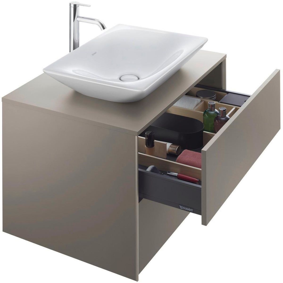 DURAVIT C.1 Einhebel-Waschtischmischer L ohne Zugstange, Schwarz Matt, 136 mm Ausladung