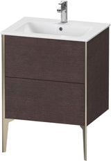DURAVIT XViu Waschtischunterbau bodenstehend 610 mm, 2 Auszüge, weiß matt – Tip-On & Soft-Close