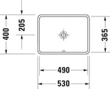DURAVIT Einbauwaschtisch Starck 3 490 mm, mit Überlauf, WonderGliss, weiß