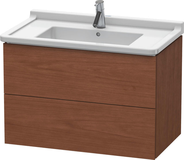 Duravit L-Cube Waschtischunterbau 820 mm, 2 Schubkästen, amerikanisch nussbaum, wandhängend