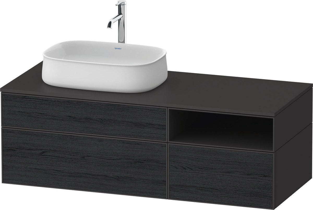 DURAVIT Zencha Konsolenwaschtischunterbau 1300 mm Eiche Anthrazit wandhängend