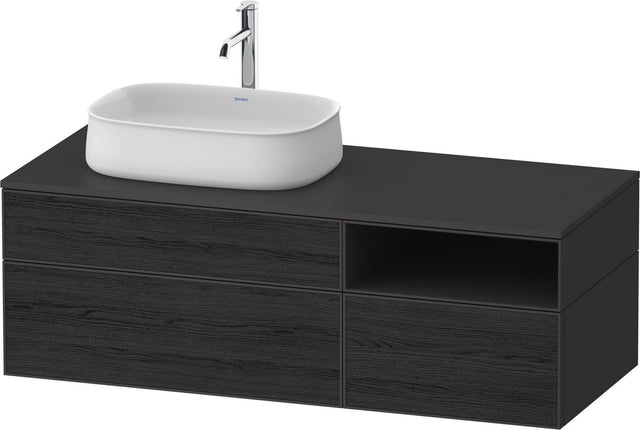 DURAVIT Zencha Konsolenwaschtischunterbau 1300 mm Eiche Anthrazit wandhängend