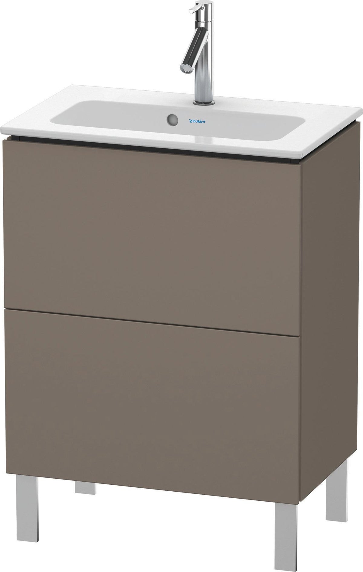 Duravit L-Cube Waschtischunterbau 620 mm, 2 Auszüge, bodenstehend, Weiß Matt – mit Tip-On