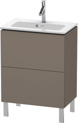 Duravit L-Cube Waschtischunterbau 620 mm, 2 Auszüge, bodenstehend, Weiß Matt – mit Tip-On