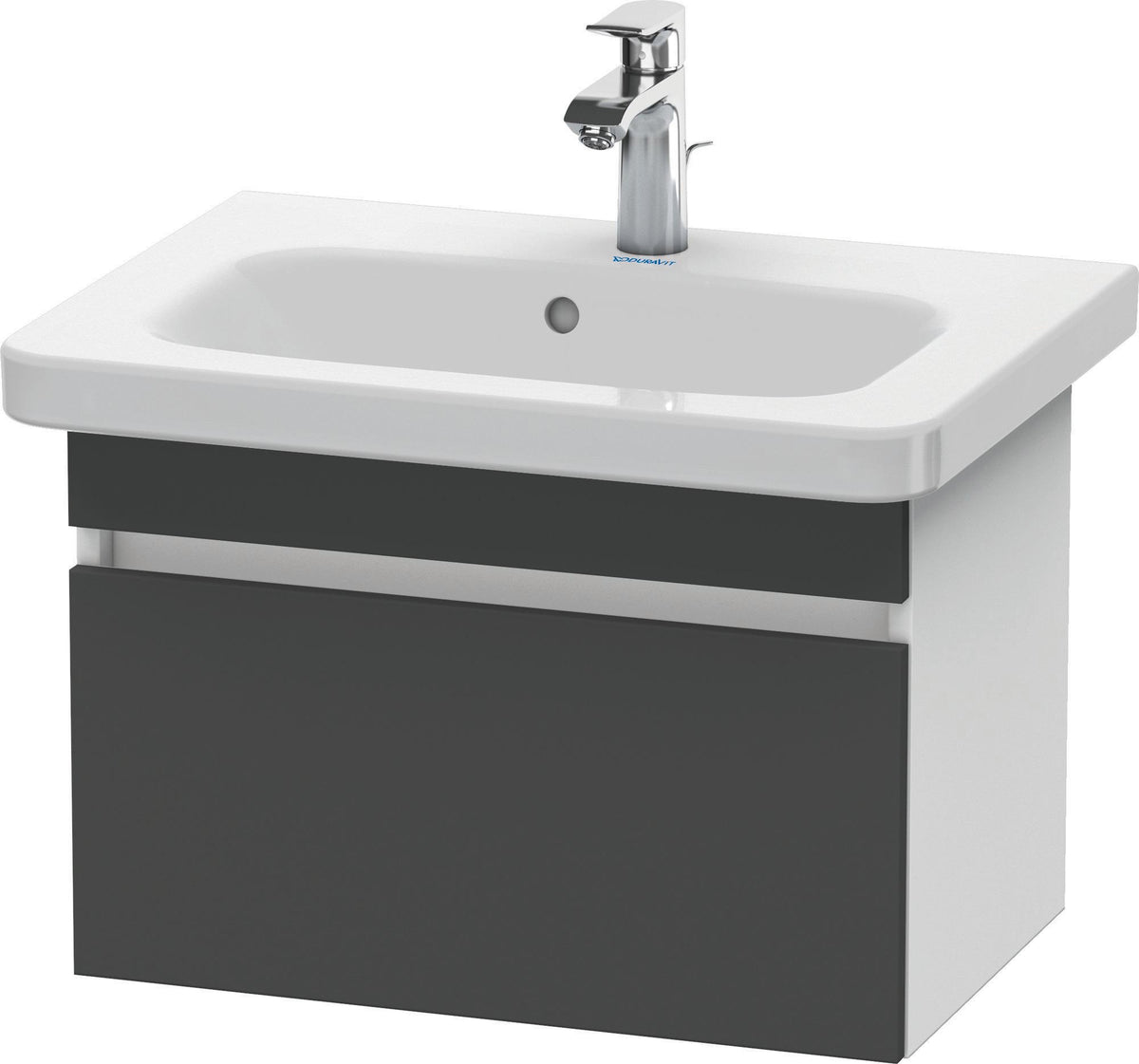 DURAVIT DuraStyle Waschtischunterbau wandhängend 580 mm betongrau matt mit Soft-Close-Auszug