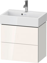 DURAVIT L-Cube Waschtischunterbau wandhängend, 2 Schubkästen, Weiß Matt, 584 mm