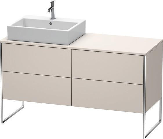 Duravit XSquare Waschtischunterbau 1400 mm mit integriertem Fußgestell – Becken links, s-matt