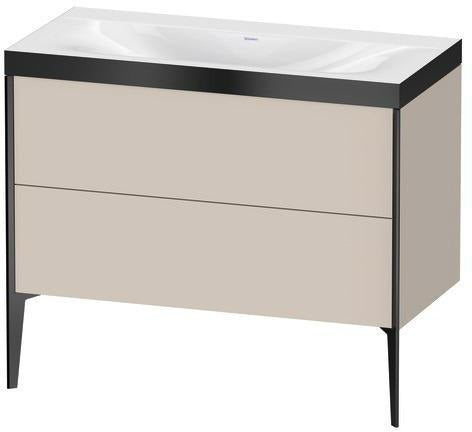 DURAVIT XViu Möbelwaschtischset 1000 mm mit Unterschrank Nussbaum und Keramikwaschtisch