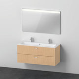 DURAVIT XBase Möbel-Set 1230 mm mit Waschtisch, Unterschrank, Spiegel in Nussbaum Dunkel
