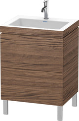 DURAVIT L-Cube c-bonded Waschtischset 698x600x480 mm Nussbaum Natur mit 2 Auszügen und Tip-On-Technik