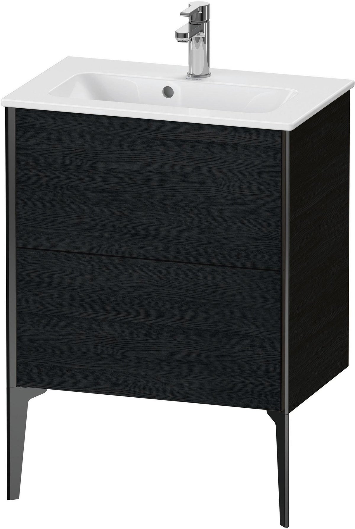 Duravit XViu Waschtischunterbau bodenstehend 610 mm, 2 Auszüge, champagner matt/weiß matt