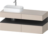 DURAVIT Qatego Studio F. A. Porsche Konsolenwaschtischunterbau 1400 mm Weiß Matt mit LED-Nischenbeleuchtung