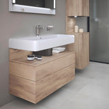DURAVIT Qatego Hochschrank 400 mm, 2 Türen, weiß Hochglanz, Eiche Schw. Matt