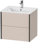 taupe matt / Spanplatte / 2Schubk.,schwarz matt/taupe