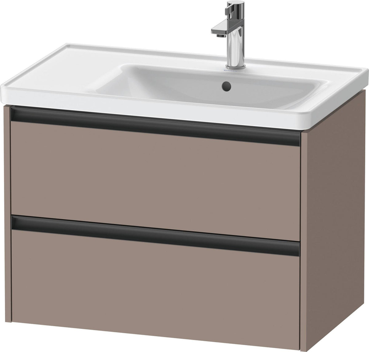 DURAVIT Ketho.2 Waschtischunterbau 784 mm wandhängend, betongrau matt, 2 Schubkästen, Becken rechts
