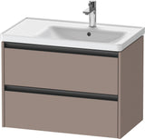DURAVIT Ketho.2 Waschtischunterbau 784 mm wandhängend, betongrau matt, 2 Schubkästen, Becken rechts