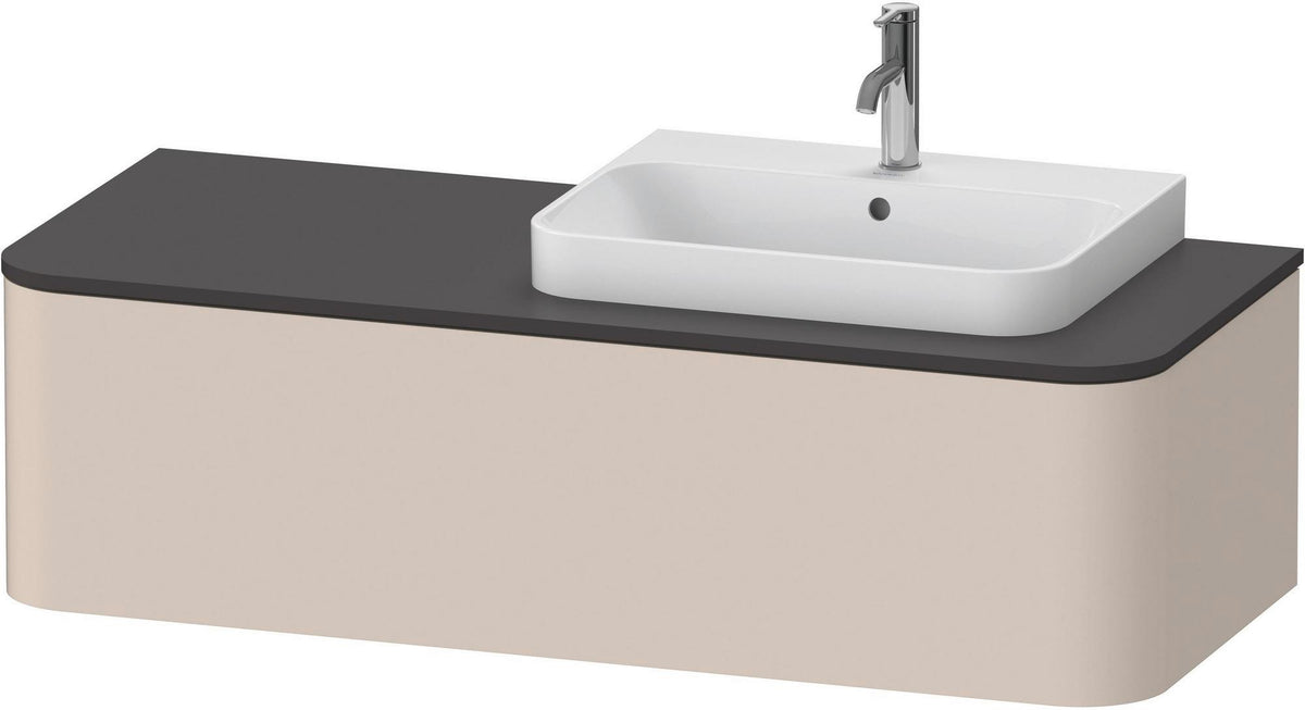 DURAVIT Happy D.2 Konsolenwaschtischunterbau 1300 mm taupe supermatt mit Tip-On und LED