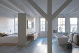 Duravit L-Cube Konsole variabel – 2 Ausschnitte, 550 mm Tiefe, Weiß Matt