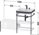 Duravit Waschtischset Happy D.2 Plus 1200x490mm ein Hahnloch taupe supermatt