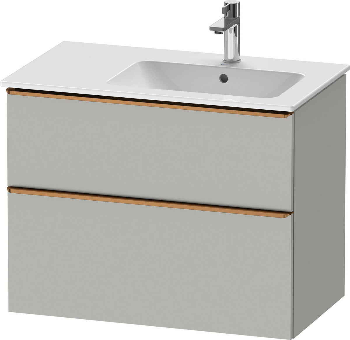 DURAVIT D-Neo Waschtischunterbau 810 mm Weiß Matt mit Bronze Griff und Soft-Close