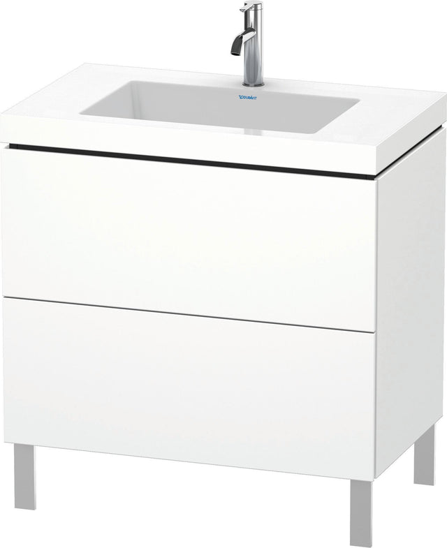 DURAVIT L-Cube c-bonded Waschtischset 800 mm, 2 Auszüge, Weiß Matt, bodenstehend